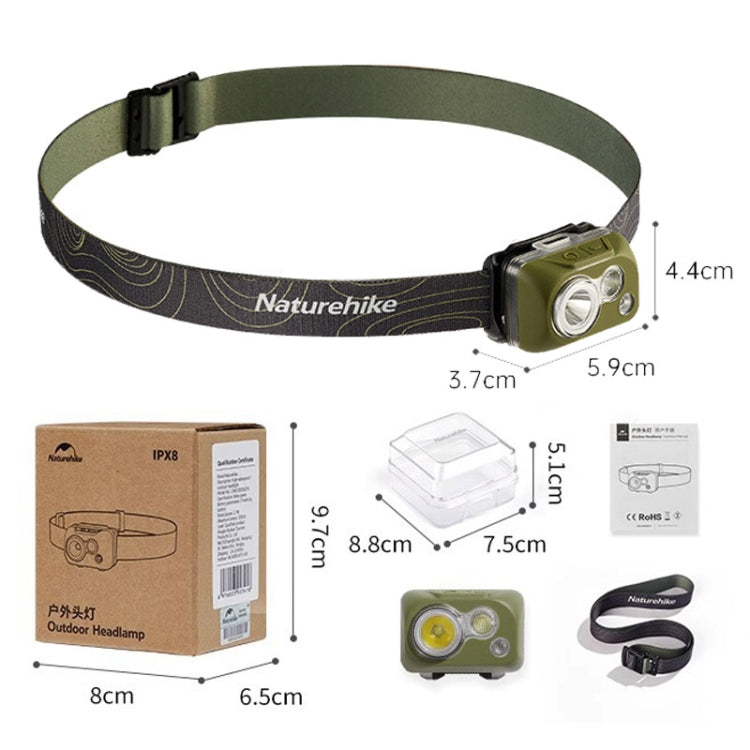 Naturehike IP68 Grade Waterproof Headlamp Outdoor Hiking Mountaineering Strong Light Headwear Lighting(Yellow)