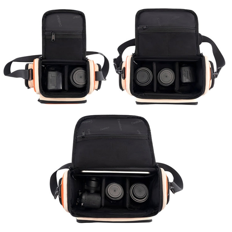 Cwatcun D121 Shoulder Crossbody Camera Bag Colorful Large Capacity Waterproof Digital Photography Bag, Color: Large Orange Red
