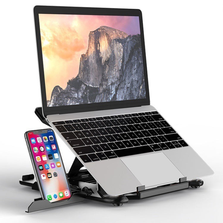 ICE COOREL E5 Laptop Folding And Lifting Cooling Bracket With Mobile Phone Holder White