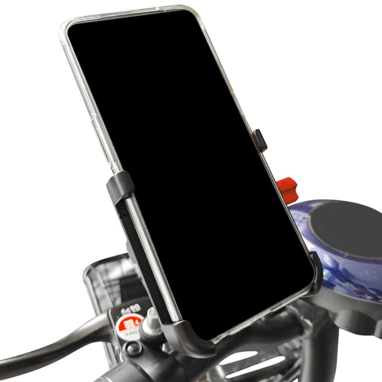 PROMEND Aluminum Alloy Cell Phone Holder Adjustable Angle Rotating Motorcycle Navigation Support, Style: SJJ-299B Handlebar Stand Silver