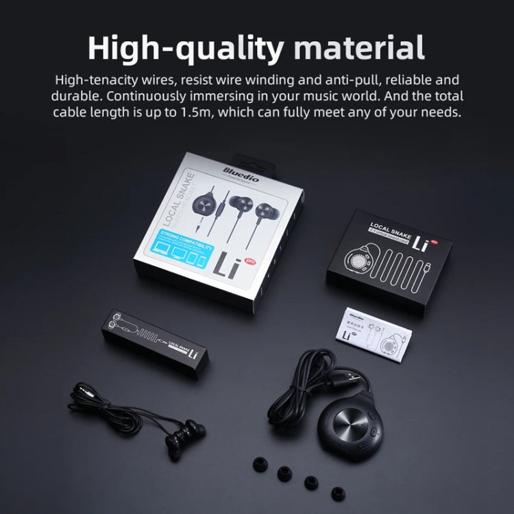 Bluedio LI PRO Cell Phone Wired In-Ear 3.5mm 7.1 Sound Card Gaming Computer Earphones(Black)