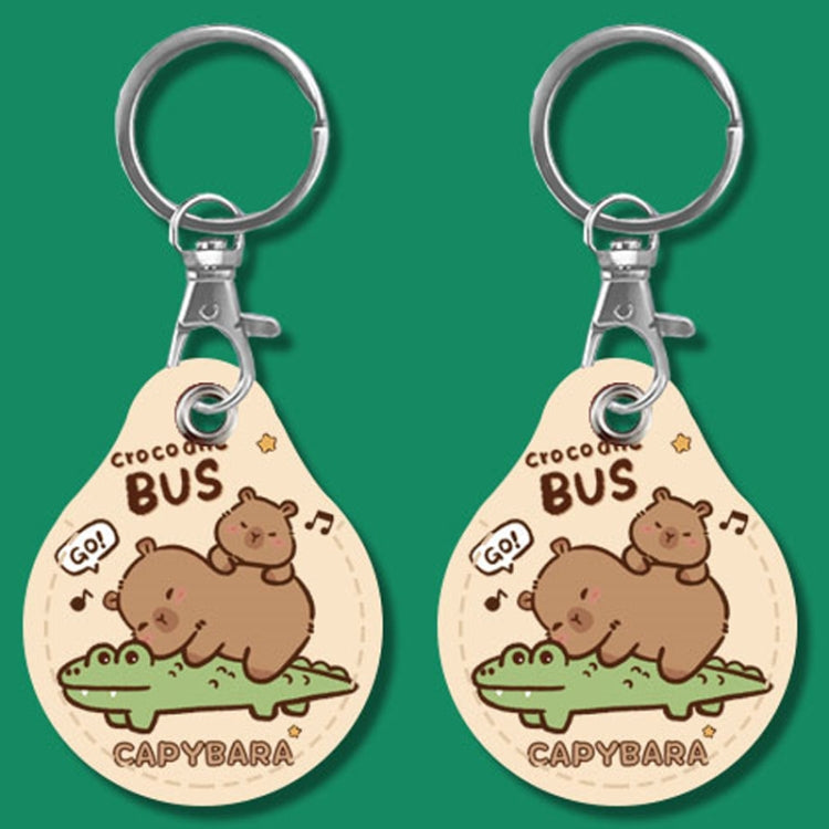 2pcs Cute Sensor Access Door Card Cover Keychain Elevator Water Drops Round Key Holder, Crocodile Bara, Lina Belle, Congratulations, Bow Tie Bear, English Winnie the Pooh, English Lotso, Melody, Cute Cinnamoroll, White Mickey Head, Muffled Pooh Bear
