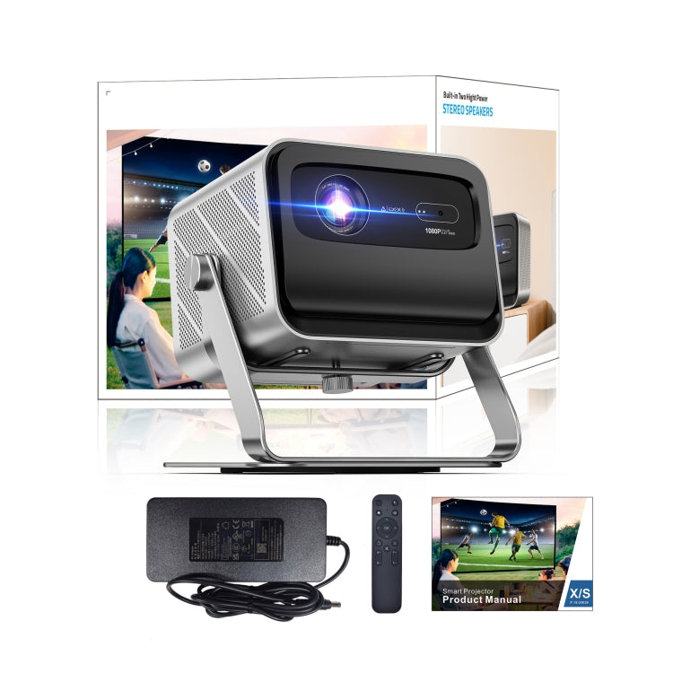 TOUMEI X6 4K HD Home Theater Office Teaching Microphone Karaoke Projector GTV Google Systems(EU Plug)