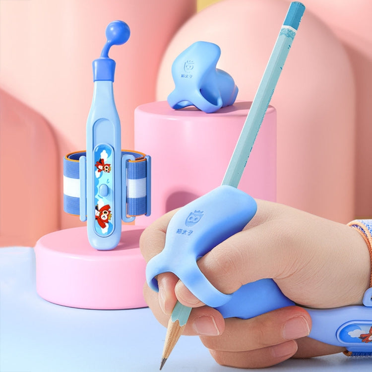 Maotaizi M8125 Cartoon Student Anti-wrist Hook Pen Holding Corrector Set Writing Posture Fixer(Blue)