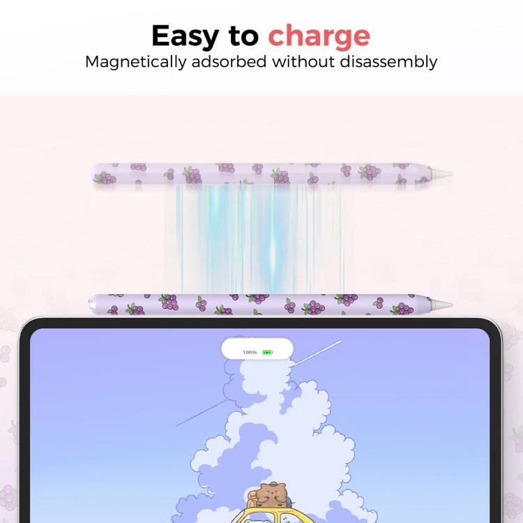 For Apple Pencil Pro / 2 AhaStyle PT65FT Silicone Pen Case(Peach)