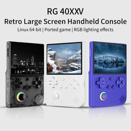 ANBERNIC RG40XXV Vertical HD Screen Joystick Game Console With Ambient Light Portable Retro Handheld Console, Size: 64GB+128GB(Black)