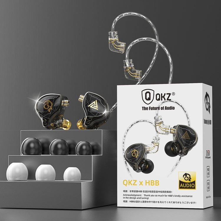 QKZ HBB With Microphone 3.5mm Mobile Phone Earphones Sports In-Ear Pluggable Stage Earphone