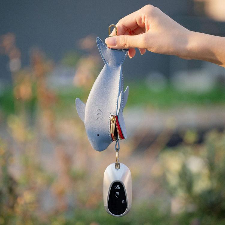 Hallmo Universal Shark-Shaped Key Protective Cover Multifunctional Car Key Storage Bag, Color: Dark Blue