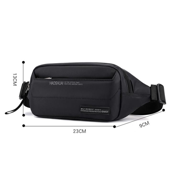HAOSHUAI Men Outdoor Running Waist Bag Casual Chest Pouch Messenger Bag(Army Green)