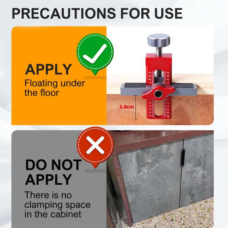 RUITOOL Cabinet Door Installation Locator Aids Adjustable Rebounder Punched Mounting Jig Leveling Device, Spec: With 10mm Drill + Brass Limit Ring