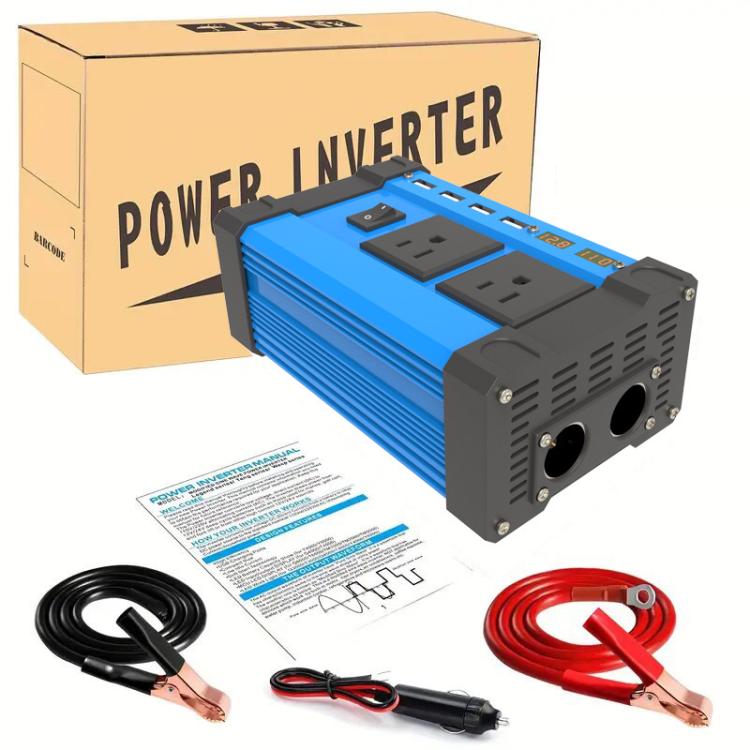 Gurxun 4 USB Ports Digital Display Modified Square Wave Inverter, Spec: 300W Brazil Plug 12V To 110V
