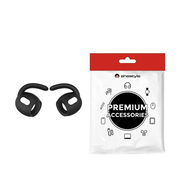 For AirPods Pro 2 AhaStyle PT189 1pair Ear Caps Silicone Anti-Lost and Non-Slip Ear Hooks(Black Large)