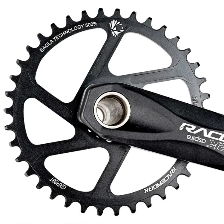 RACEWORK 7075-T6 For SRAM Mountain Bike Single Plate Round Bicycle Sprocket, Spec: 6mm 36T
