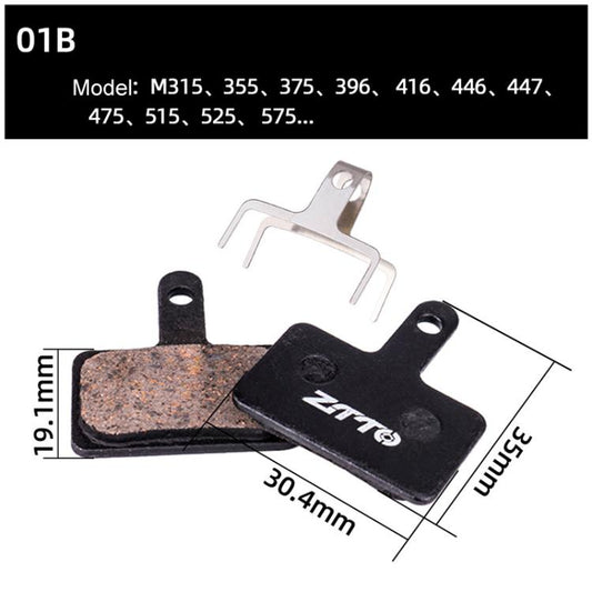 2pairs ZTTO Bicycle Disc Braking Pads Mountain Bike Semi-Metallic Resin Brake Pads, Model: MS-01B