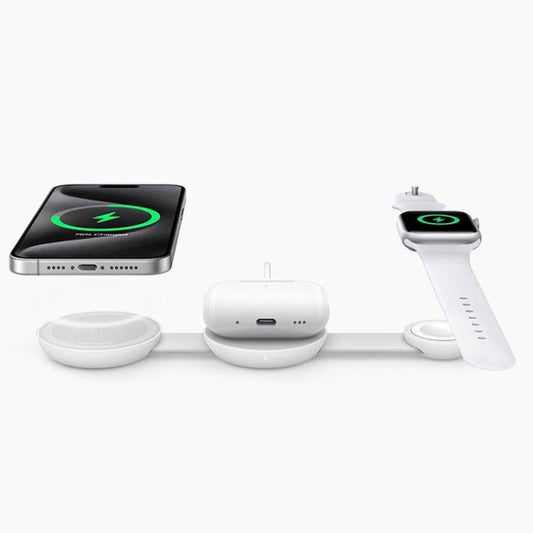 ANKER B25M8 3 In 1 15W Magnetic Wireless Charger For iPhone, iWatch, AirPods(White)