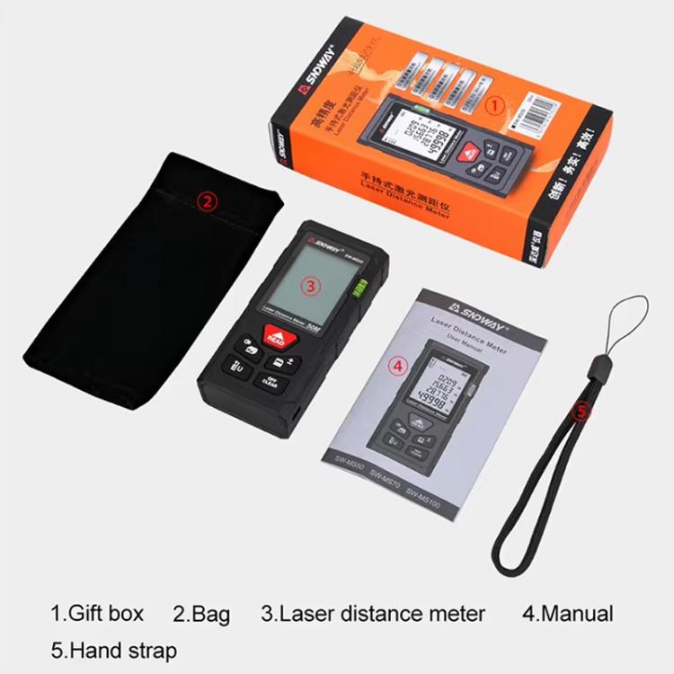 SNDWAY SW-MS70 70M Laser Distance Measuring Instrument High Precision Laser Ruler