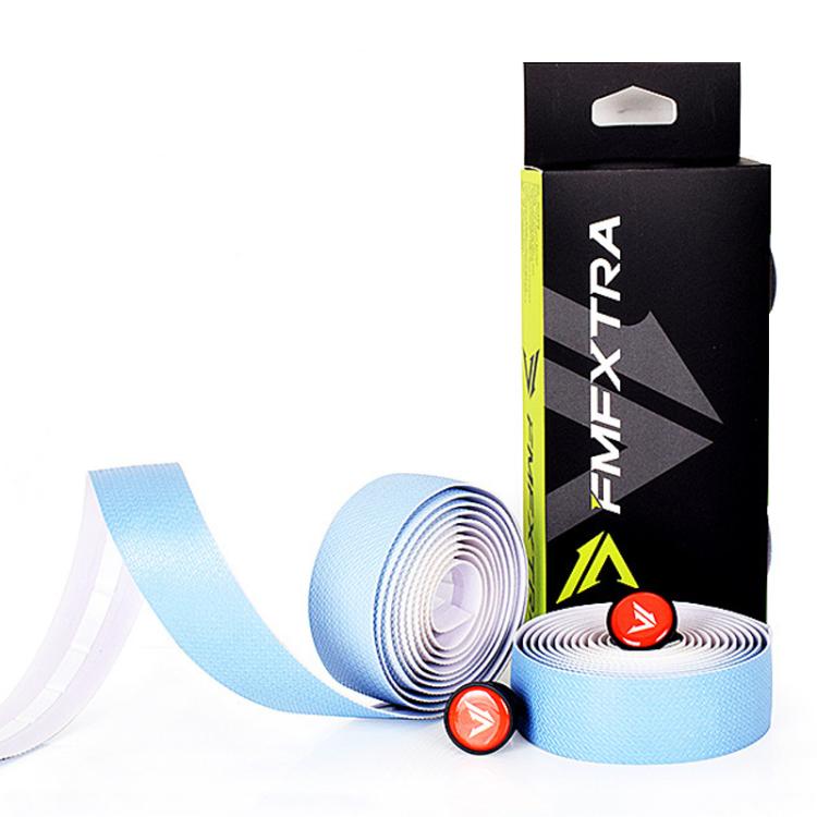 FMFXTRA F258 1pair Road Bike Handlebar Strap Anti-Slip Breathable Gradient Handlebar Tape(White Blue)