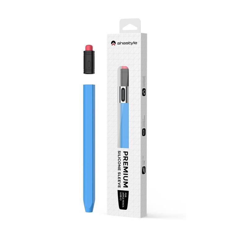 For Apple Pencil USB-C AhaStyle PT180-3 Silicone Pen Case(Black Pink Transparent Cap)