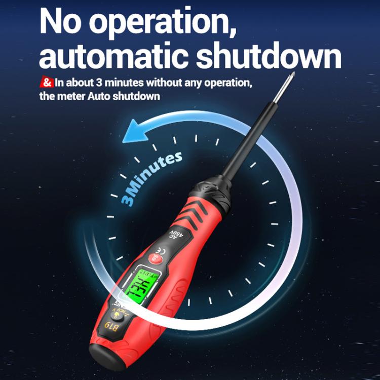 ANENG Digital Display High-Precision Intelligent Induction Test Pen(Red Flat Head)