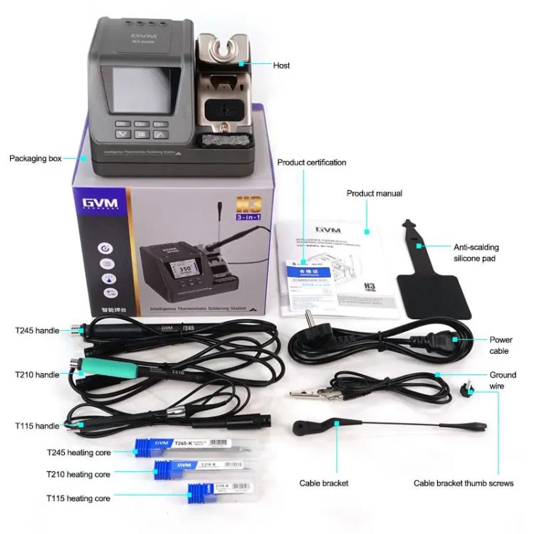 GVM H3 Smart 3 In 1 Electric Welding Station Mainboard Soldering Iron Smartphone Repair Smart Constant Temperature Soldering Iron US Plug