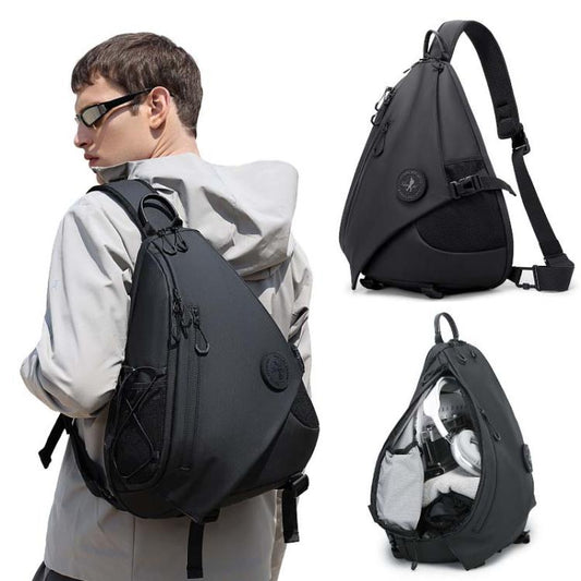 BANGE FW-232 Men Rreast Bag Large Capacity Outdoor Riding Backpack Shoulder Crossbody Bag(Black)