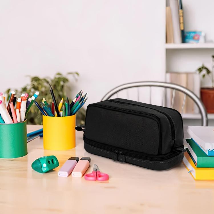 Angoo Student Four-Layer Waterproof Wear-Resistant Pencil Case(Green)