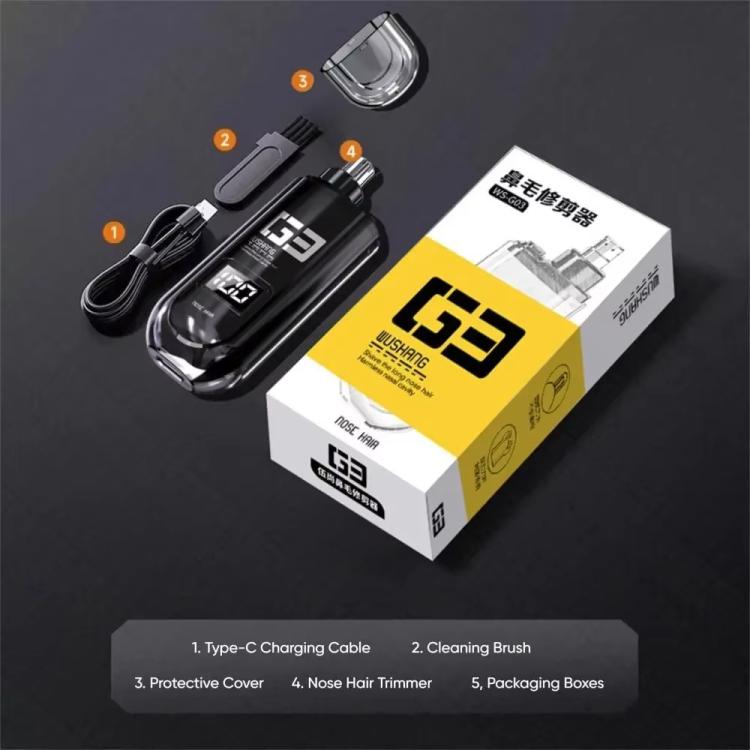 WUSHANG Rechargeable Nose Hair Trimmer USB-C Charging Gentle & Painless Nasal Grooming(White)