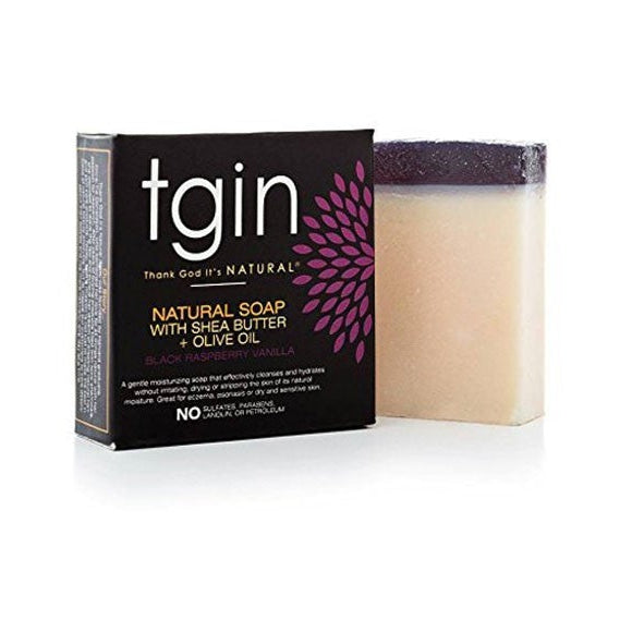 TGIN Natural Soap with Shea Butter, Olive Oil & Black Raspberry Vanilla - Hydrating & Nourishing for Dry Skin & All Skin Types 113g/3.99 oz