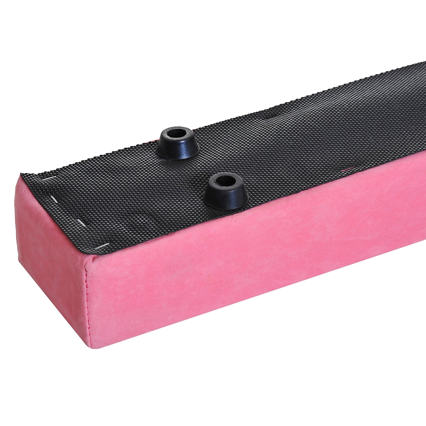 HOMCOM Balance Beam Trainer Fold Performance Gymnastics Suede Pink 2.1M Home