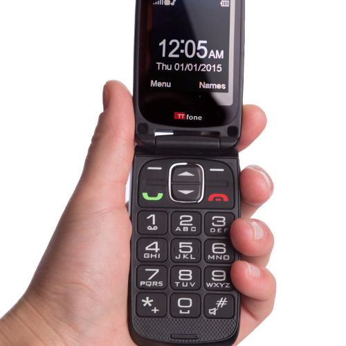 TTfone Star TT300 Grey Flip Big Button Simple Easy to Use Unlocked Mobile Phone
