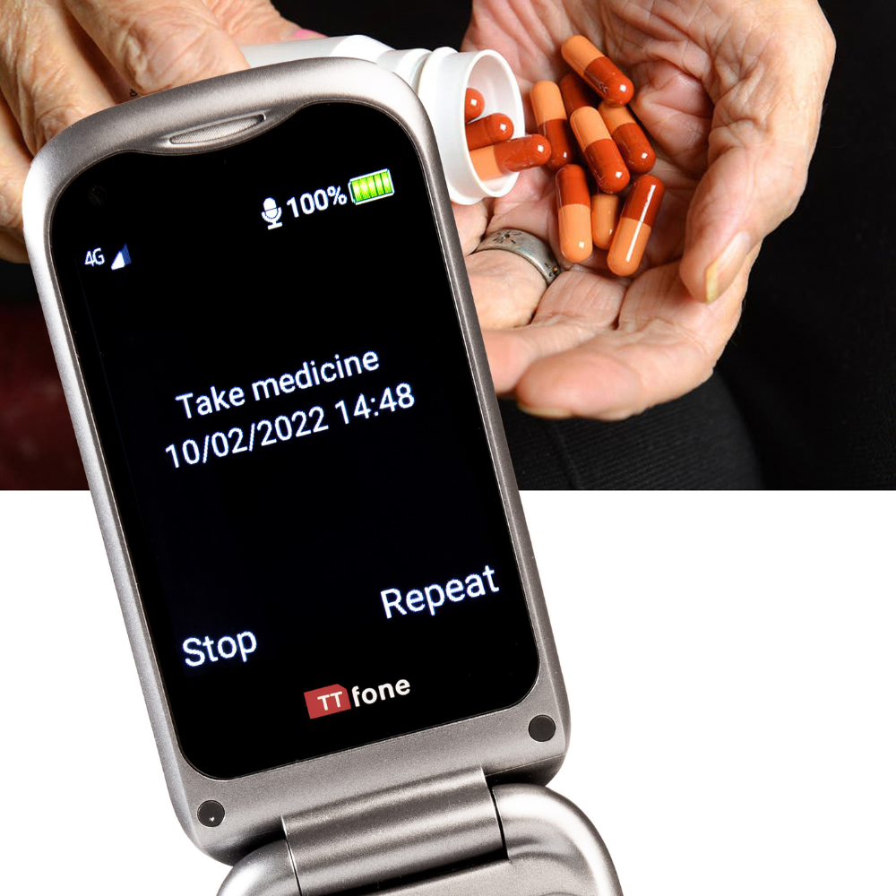 TTfone TT970 Whatsapp 4G Touchscreen Senior Big Button Flip Mobile Phone - With 8MP Camera and Hearing Aid Compatible - Easy and Simple to Use O2 Pay as you go