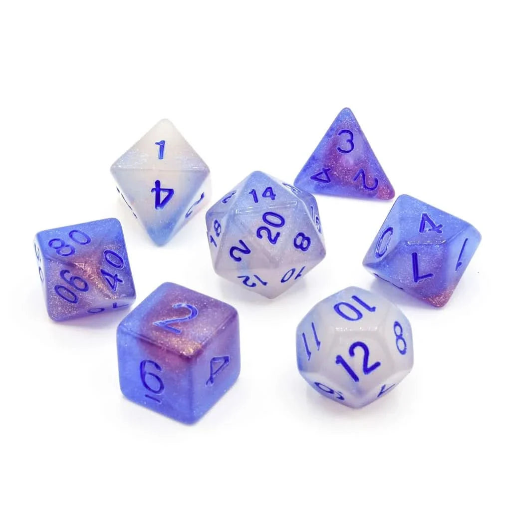 Spectral Light (Glow in the Dark) | Soft Edge Dice | Acrylic | 7 Piece Set