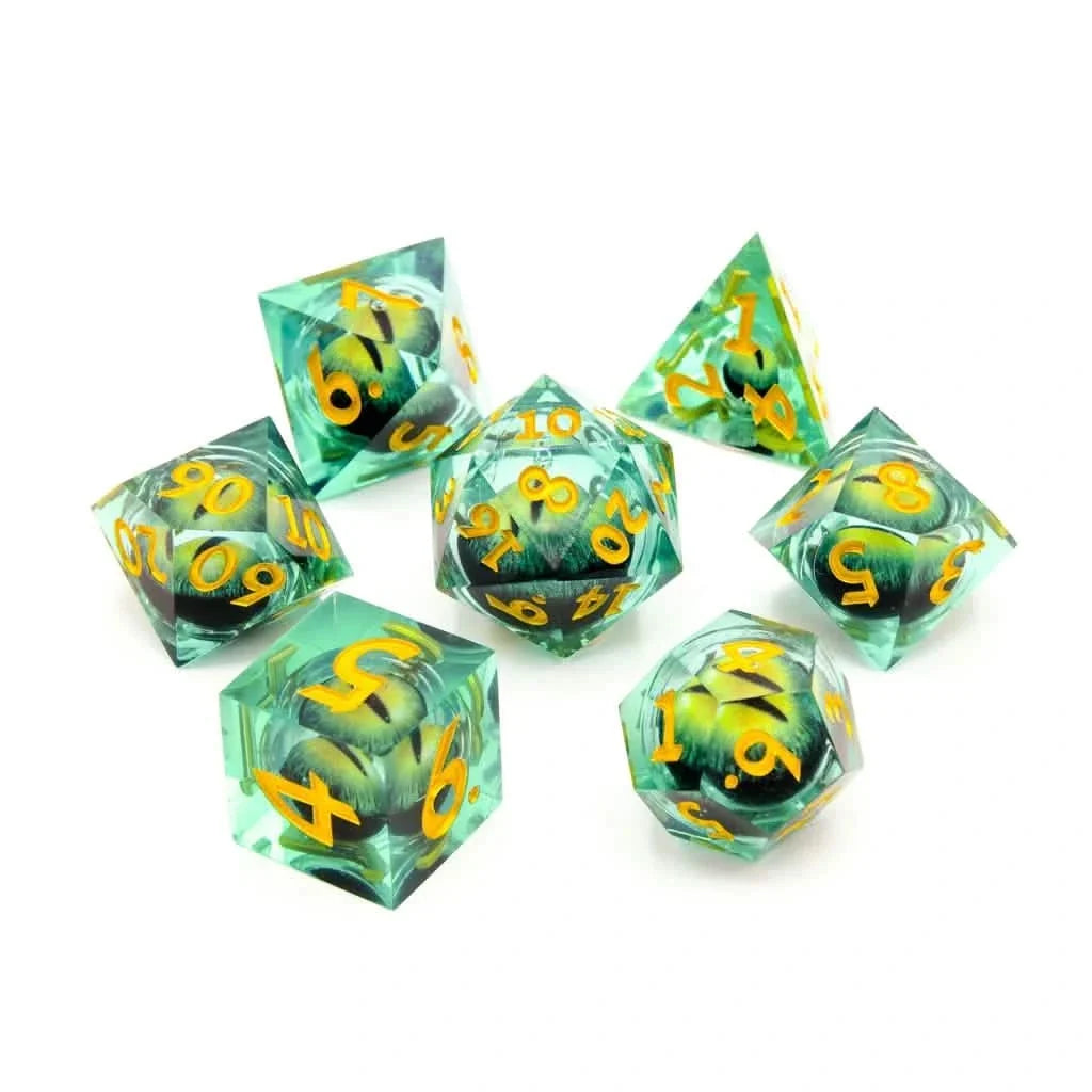 Eye of Envy | Liquid Core Dice | Resin | 7 Piece Set