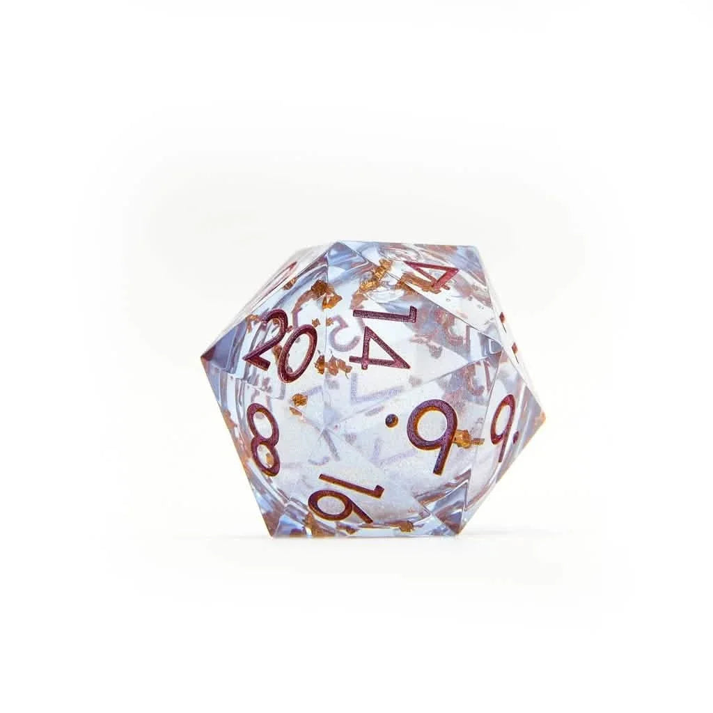 Lavender Seraph | 33mm D20 | Oversized Liquid Core Dice | Single Dice