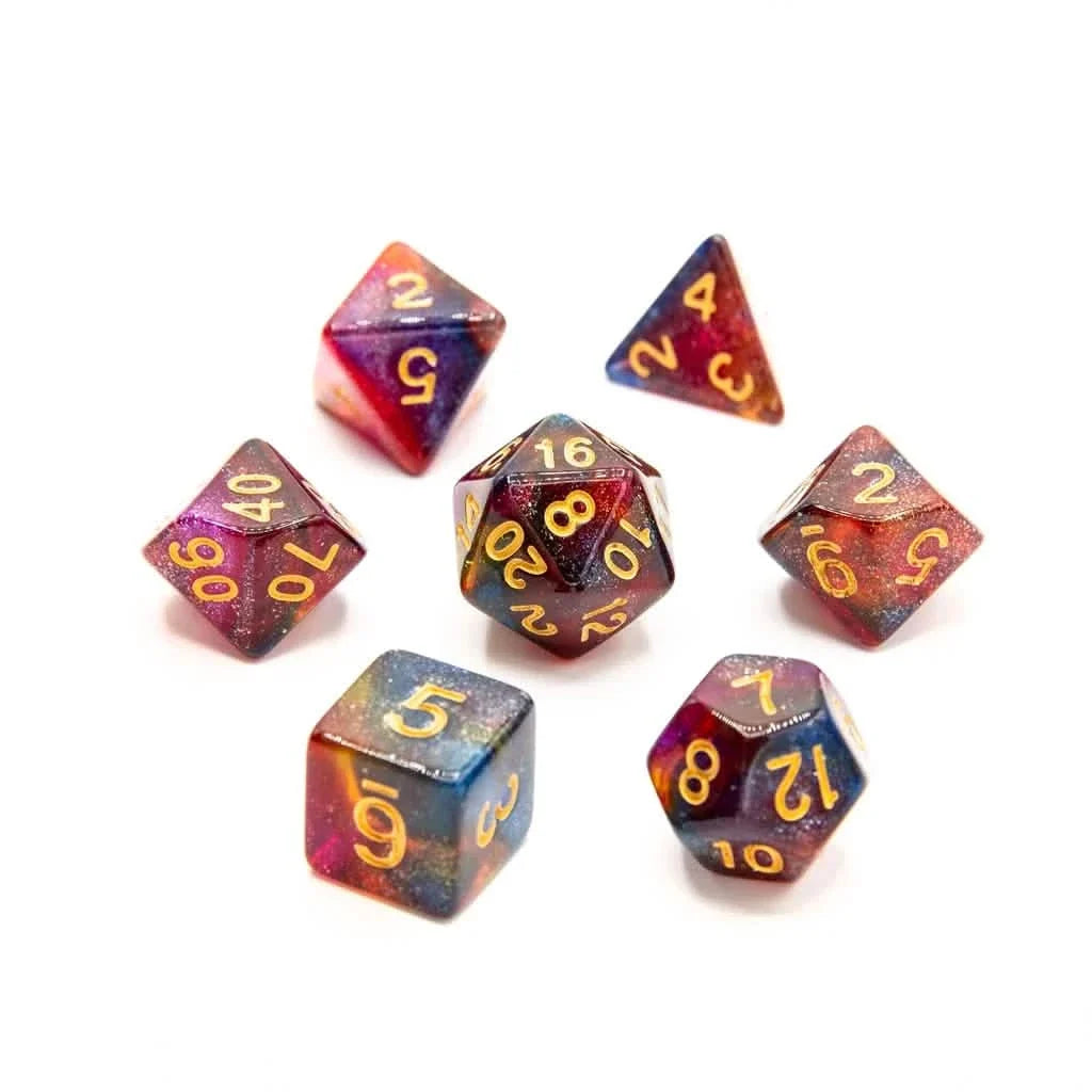 Starlight Reverie | Soft Edge Dice | Acrylic | 7 Piece Set