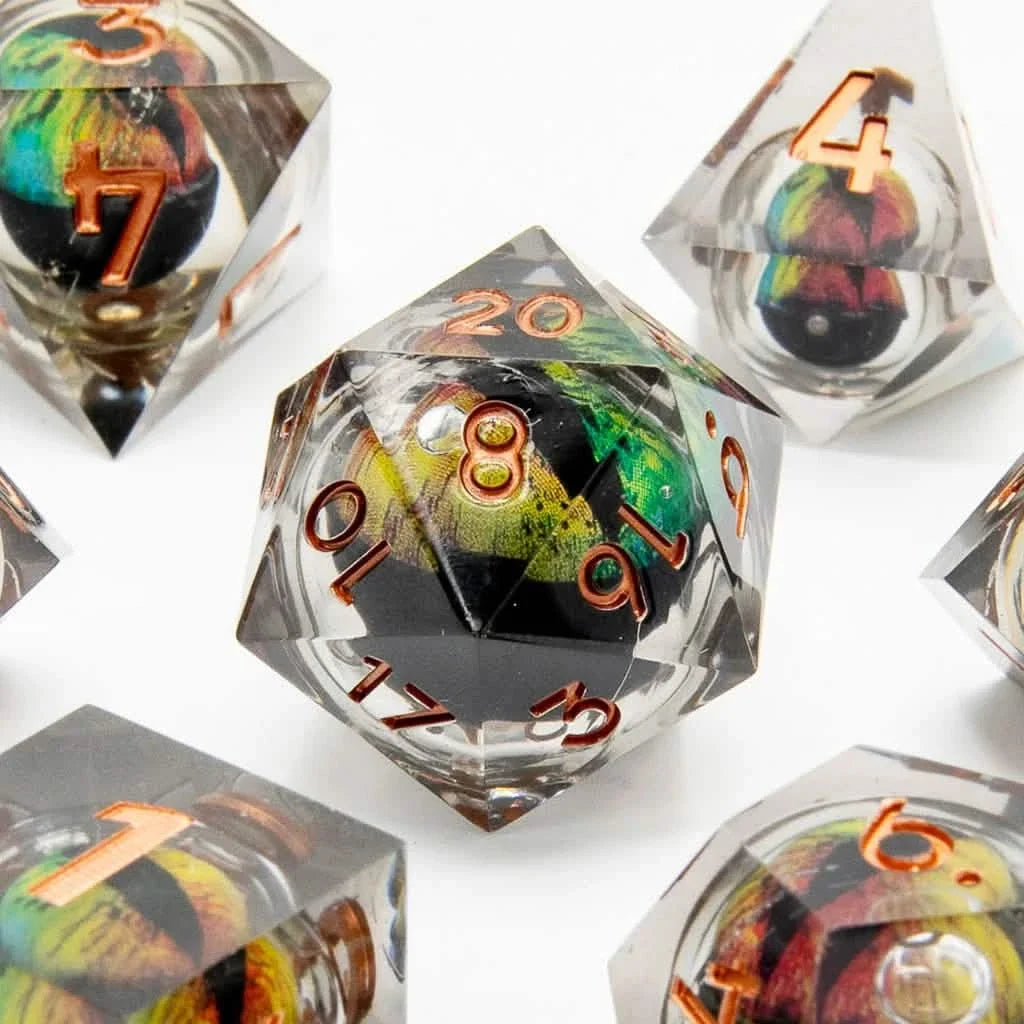 Eye of Stealth | Liquid Core Dice | Resin | 7 Piece Set