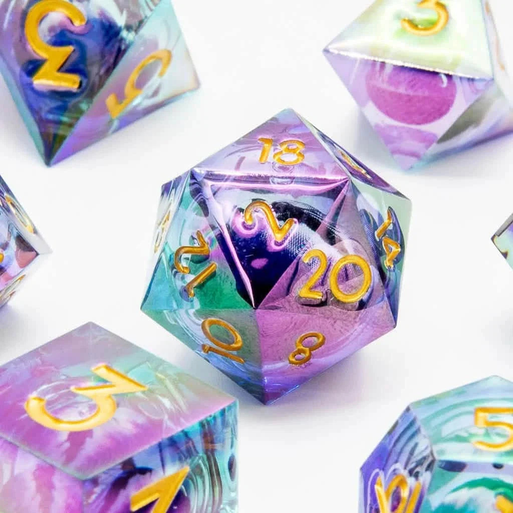 Eye of Night | Liquid Core Dice | Resin | 7 Piece Set