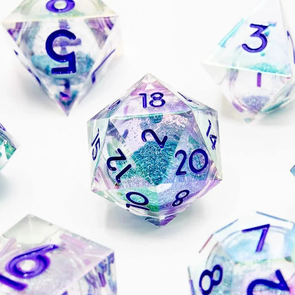 Ethereal Flux | Liquid Core Dice | Resin | 7 Piece Set
