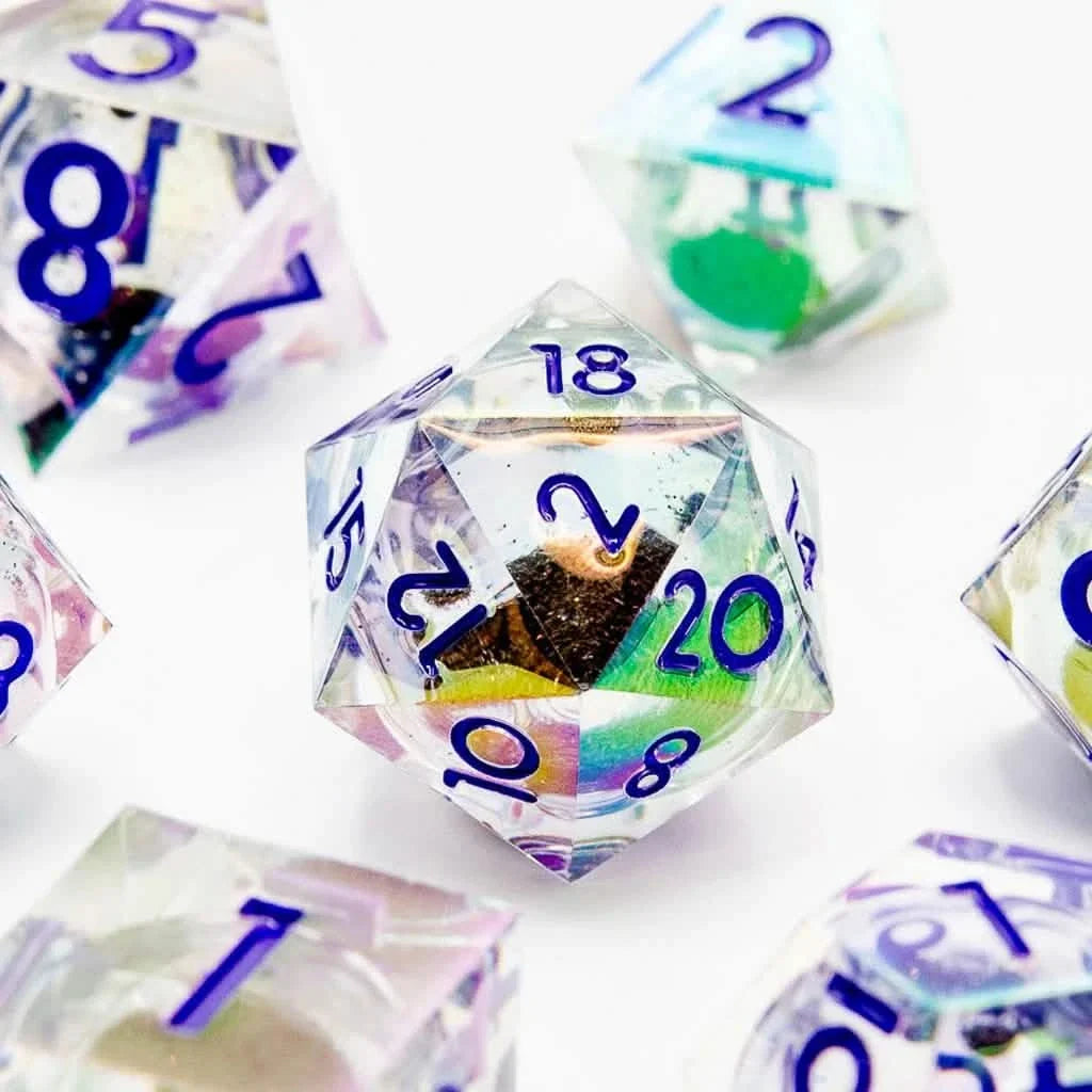 Eldritch Glimmer | Liquid Core Dice | Resin | 7 Piece Set