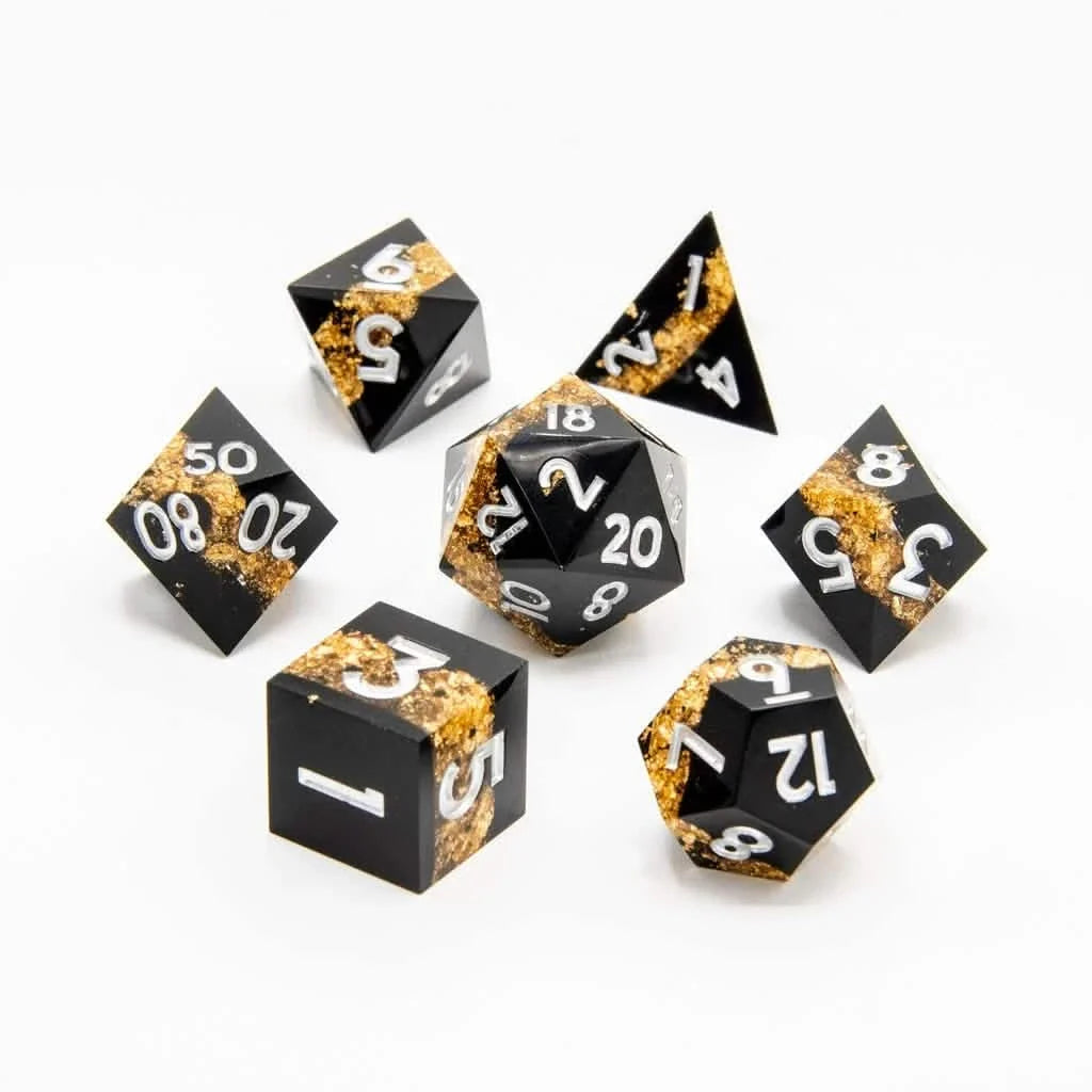 Twilight Vein | Sharp Edge Dice | Resin | 7 Piece Set