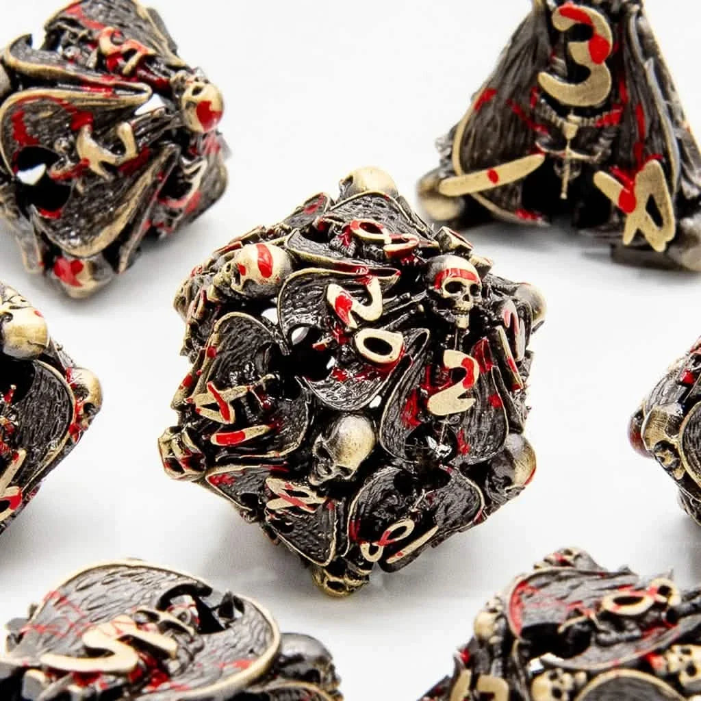 Hellforged Relics | Hollow Metal Dice | 7 Piece Set