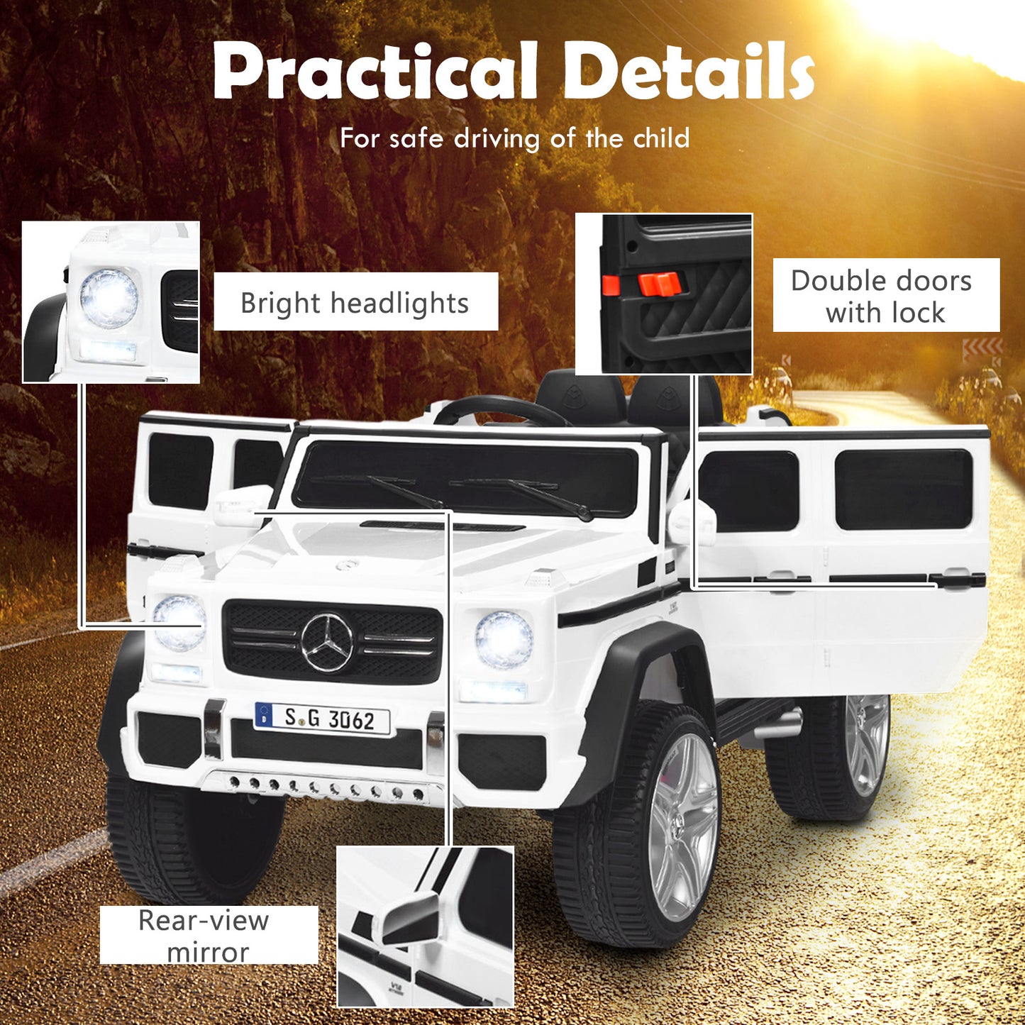 12V Electric Kids Ride On Car with 2 Motors and Remote Control-Black
