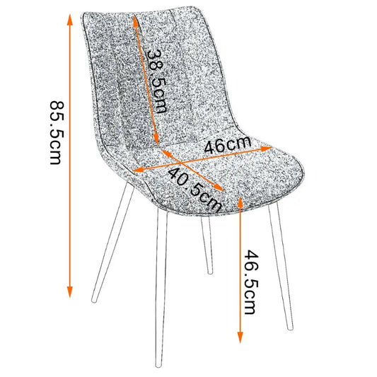 4PCs/Set Faux Leather/Fabric/Velvet/Linen Kitchen Chair Dining Chairs Stable Metal Legs Upholstered Seat Kitchen Furniture