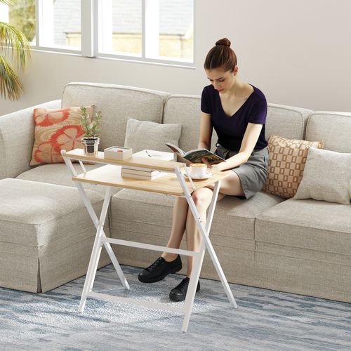 HOMCOM 70 cm Folding Computer Desk for Small Spaces Bedroom