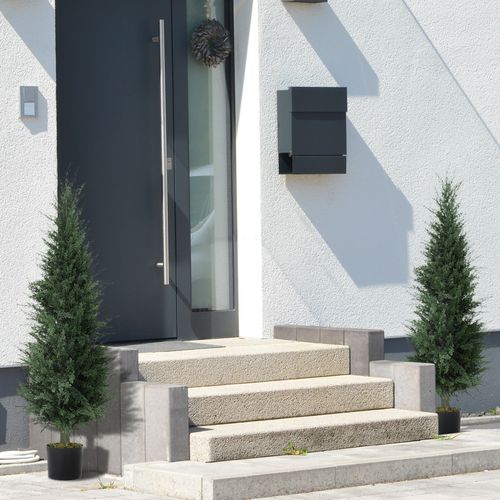 HOMCOM Set of 2 Decorative Artificial Plant, Fake Plants for Home Decor
