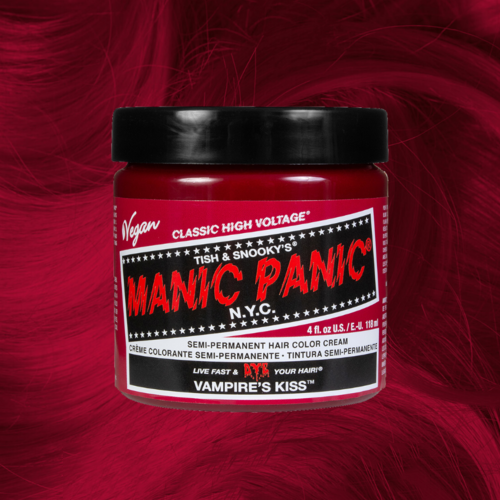 Manic Panic Semi-Permanent Hair Color Cream | Vampire's Kiss Intense Deep Red for Bold, Conditioning Hair (118ml)