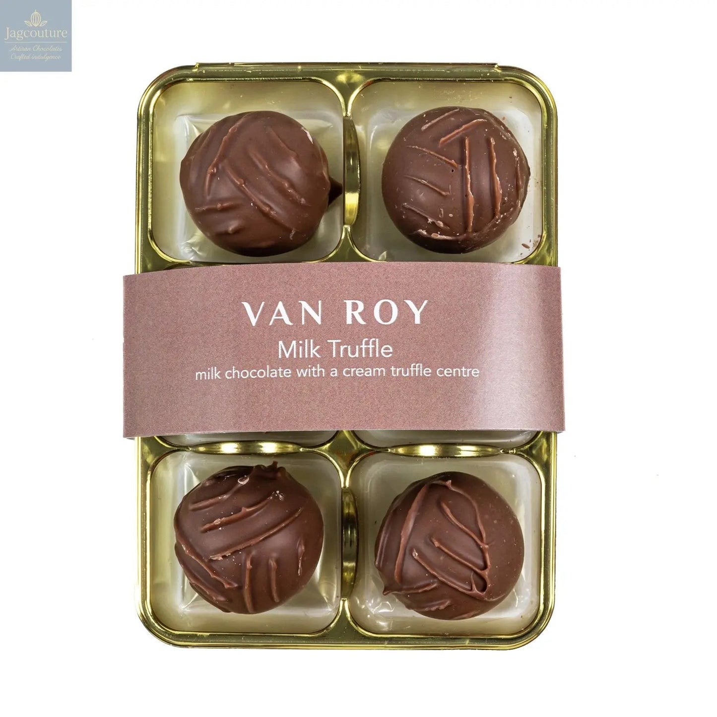 Van Roy 6 pack of milk chocolate truffles in cello