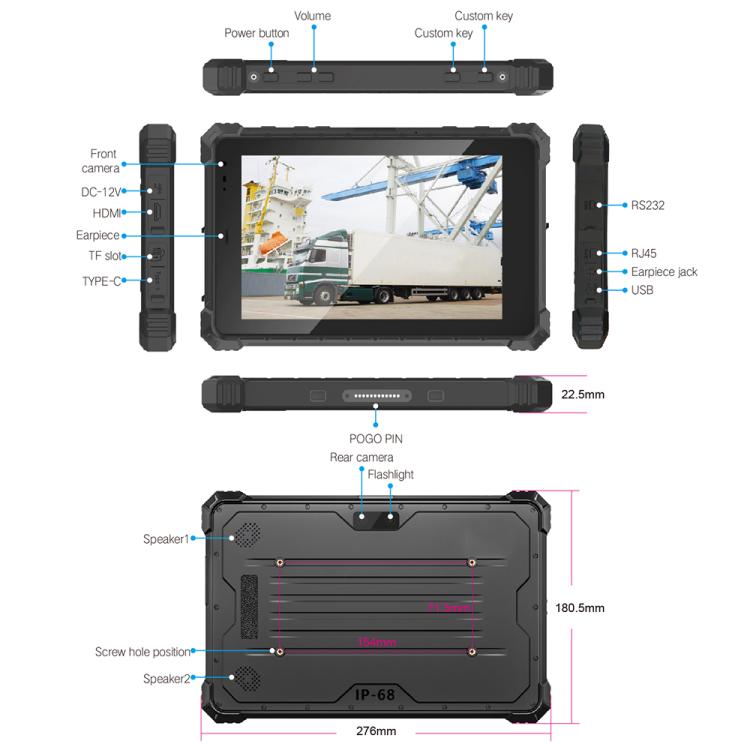 CENAVA W10N IP68 Rugged Tablet PC, 8GB+128GB, 10.1 inch Windows 11 Intel JASPER LAKE N5100 Quad Core, EU Plug