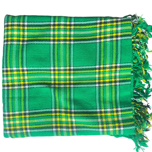 Traditional Irish Tartan Scottish Highland Acrylic Wool Tartan Fly Plaids with Thistle Brooch