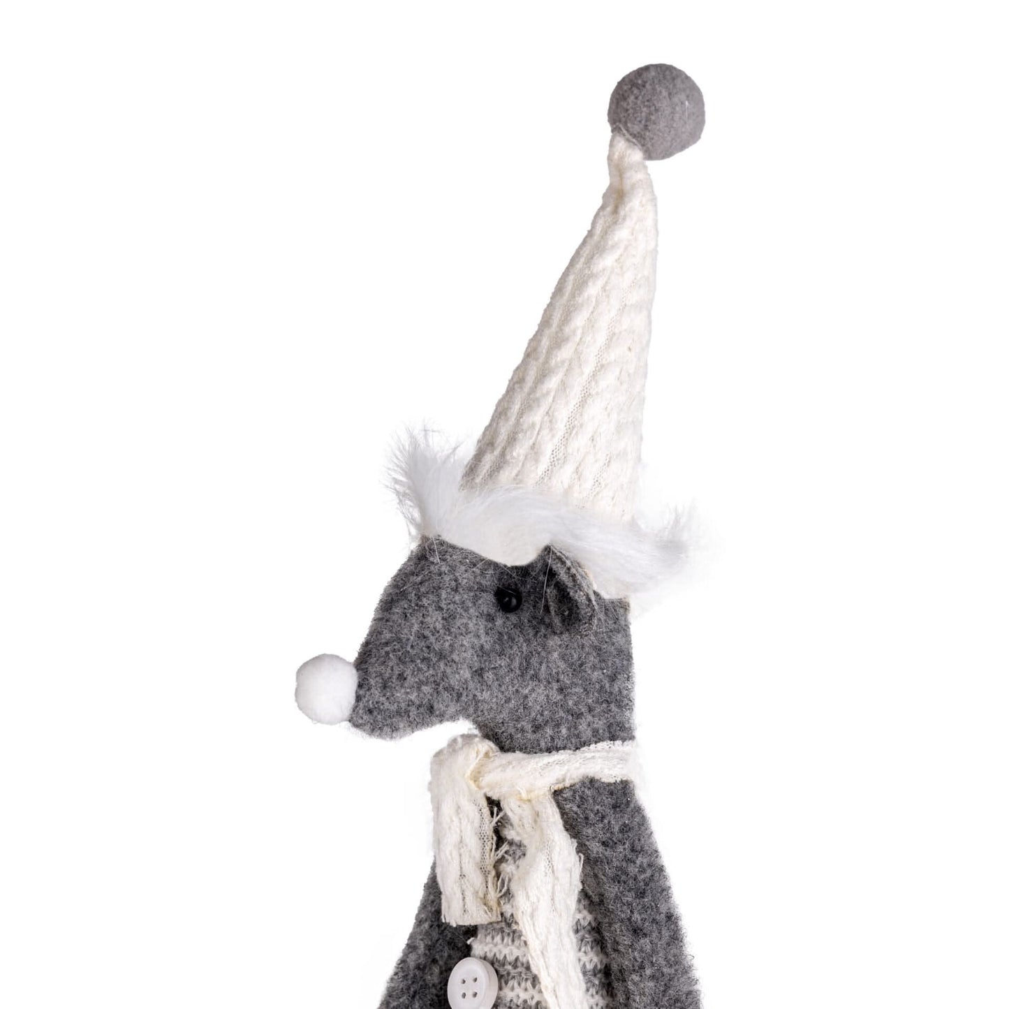 Striped Silver Mouse Christmas Ornament